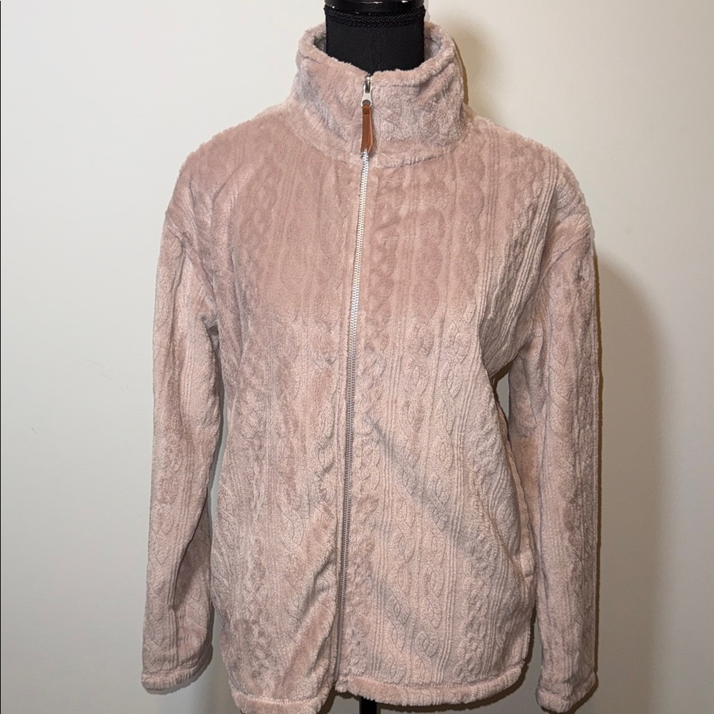 Plush Full-Zip Jacket in Dusty Pink
